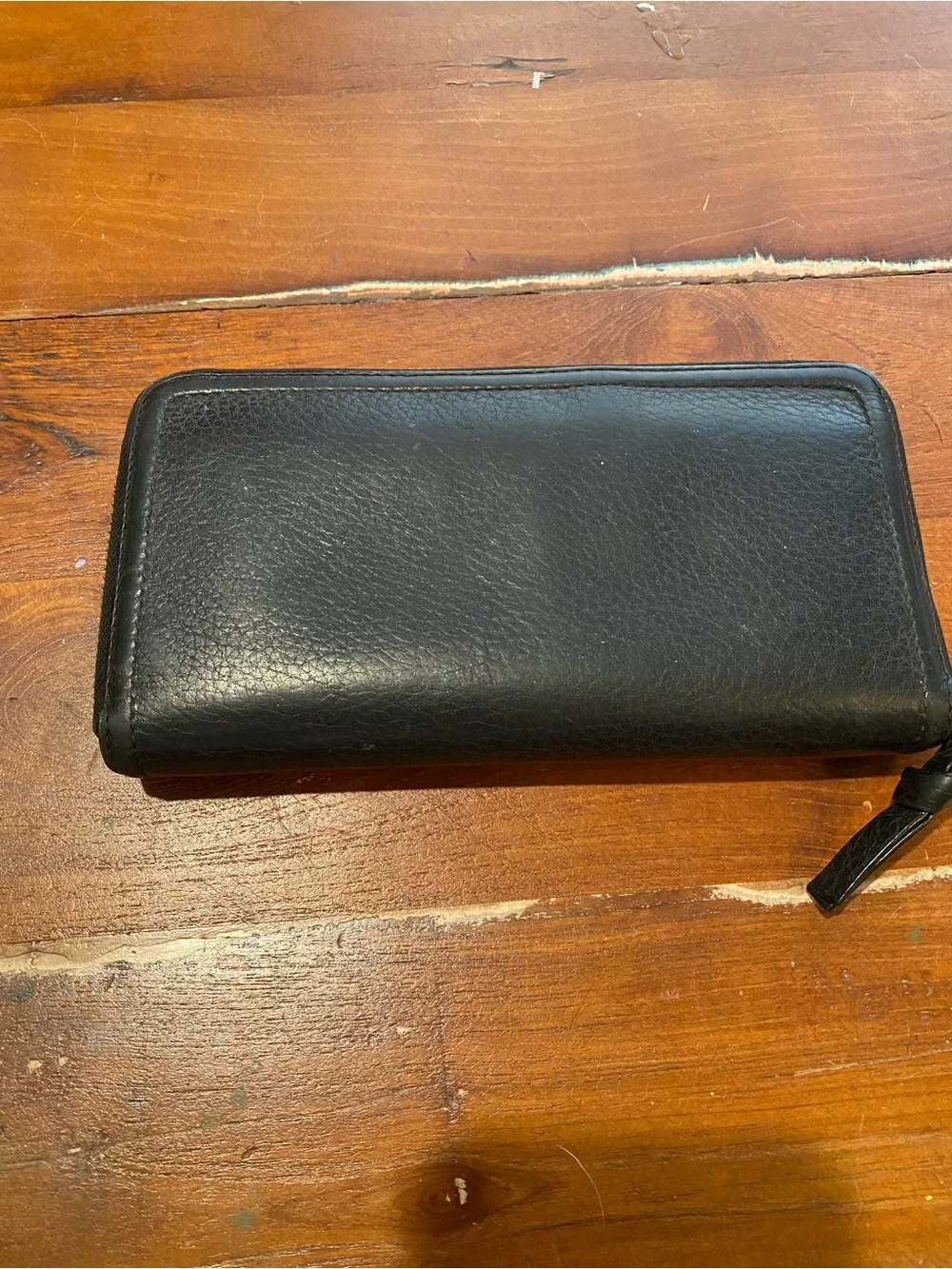 Tory Burch Thea Continental Black Leather Zip Wallet